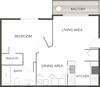 floor plan of 1 bedroom apt in Coon Rapids